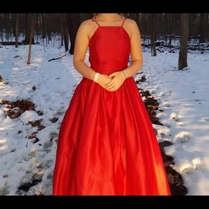 Red ballgown dress